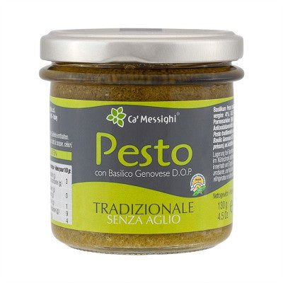 Ca' Messighi - Pesto con Basilico Genovese D.O.P. ohne Knoblauch, 130g (g.f.) - Ratsweinhandlung Uelzen